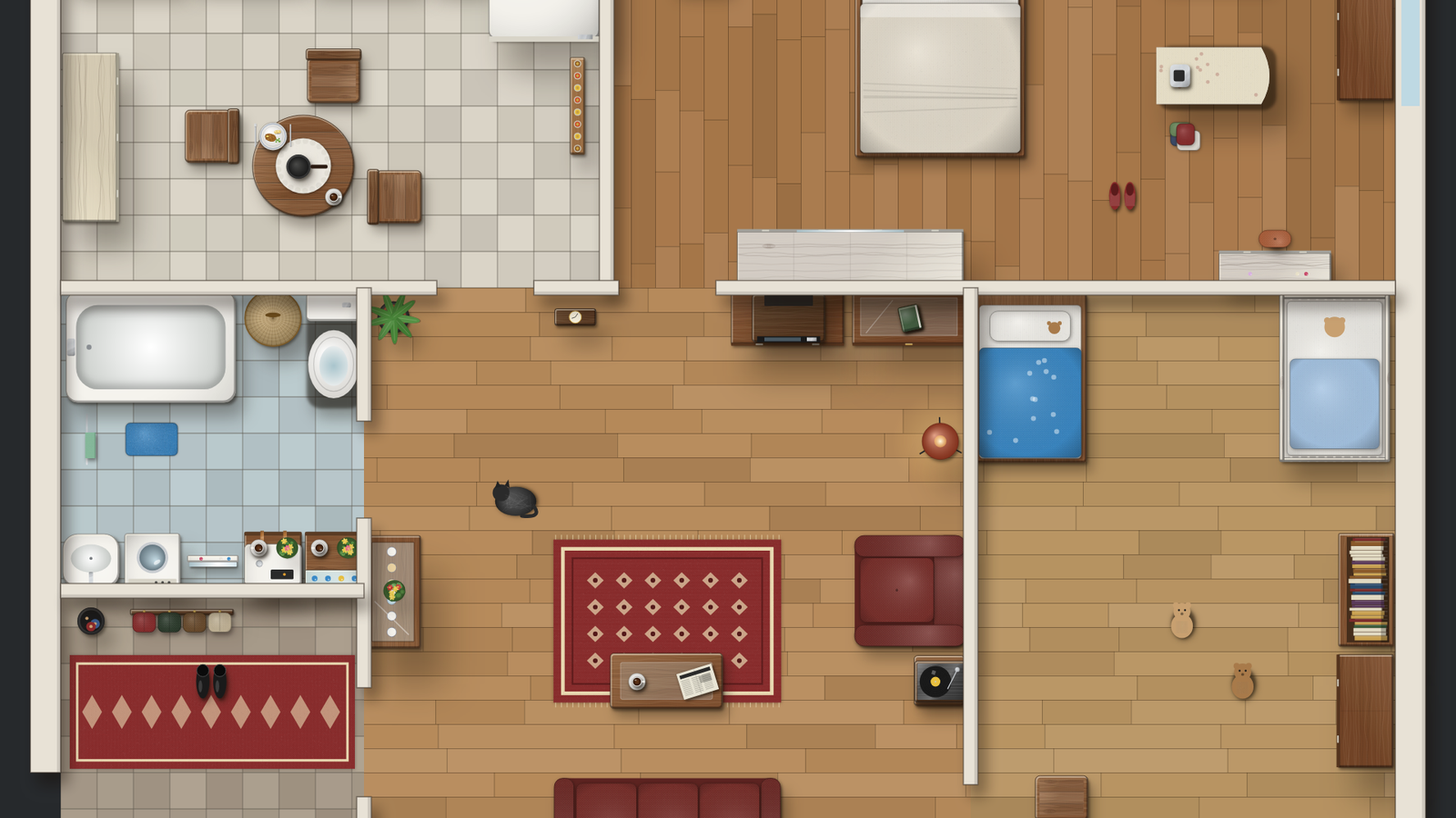 Work-in-progress interior view